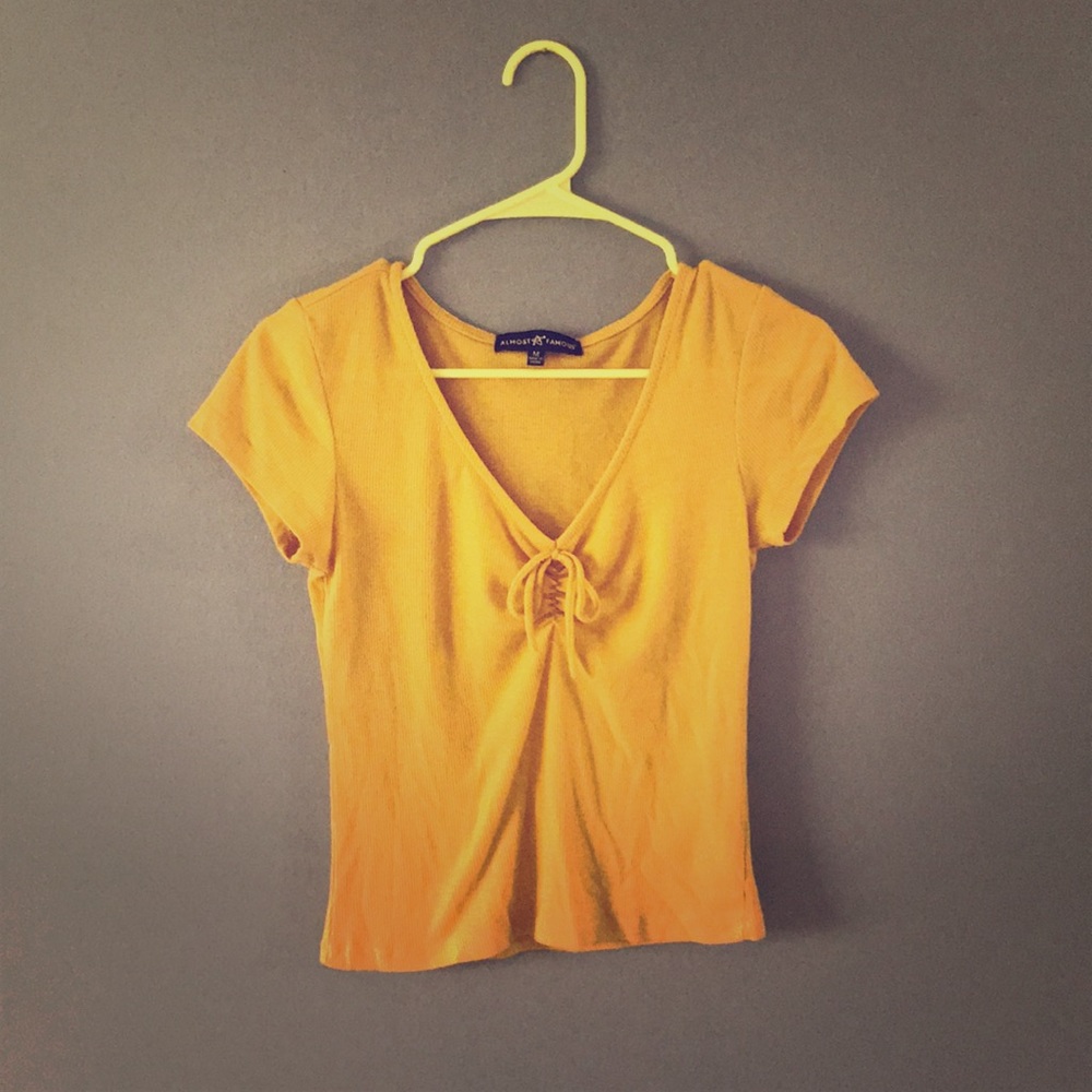Yellow V-neck T-Shirt